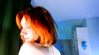 klttys__pearl - Red-haired babe in clothes poses in front of the camera