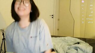 ki_mi -  Baby girl shows her sweet ass on camera and fucks with a carving cock on the floor on camera