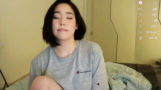 ki_mi -  Baby girl shows her sweet ass on camera and fucks with a carving cock on the floor on camera