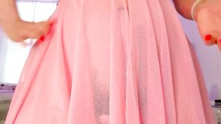 cherryvonfairy - A babe in a sexy pennyroyal poses in front of the camera and shows her big tits