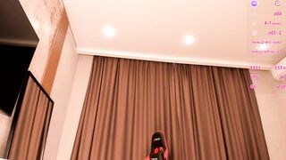 sharlin_13 - Young babe with silicone tits fucks a rubber cock on the floor