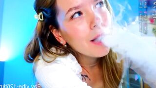 milly_shy - Young babe sweetly chatting and brawling in her clothes in front of the camera