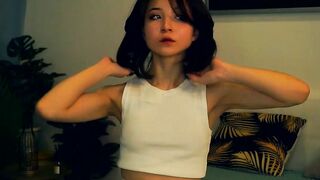 coventinaashfield - Brunette is cute chatting and doesn't want to undress in front of the camera
