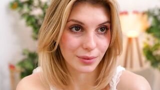 refined_style - Charming blondie sweetly chatting and teasing the camera with her sweet figure
